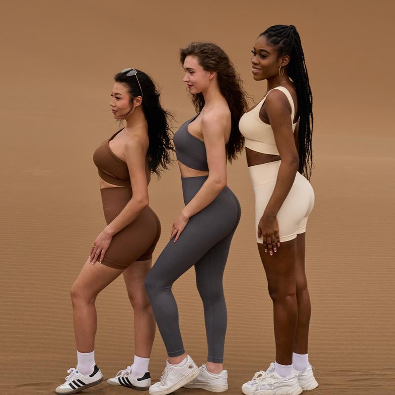 SculptPro™ Women’s Ribbed 4-Piece Active Set – Seamless Comfort, Powerful Style