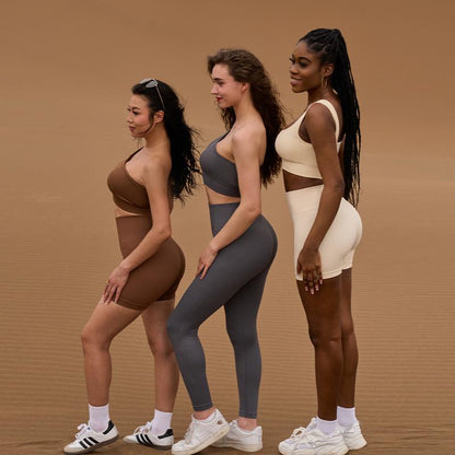 SculptPro™ Women’s Ribbed 4-Piece Active Set – Seamless Comfort, Powerful Style